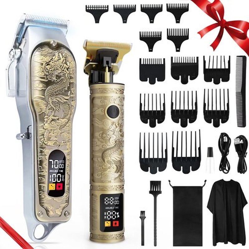 Professional Hair Clippers and Trimmers Set for Men, Cordless Rechargeable Electric Hair Clippers for Hair Cutting, Haircut Clipper for Barber, Men's Gifts for Husband, Barbers, Father