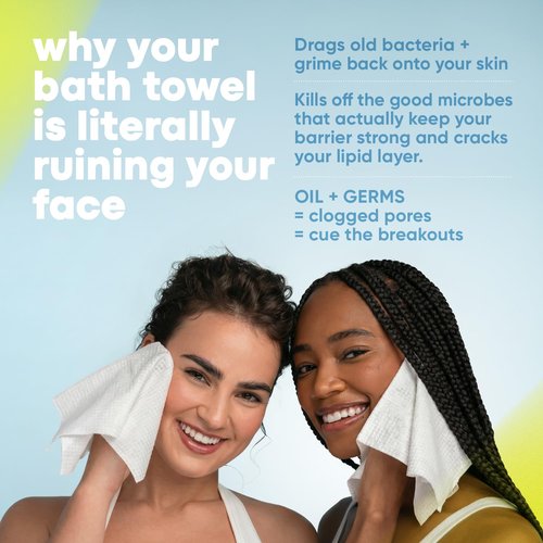 Takeoff Face Towels - Ultra Soft Disposable Makeup Remover Wipes | 10"×12", 150 Count, Compostable