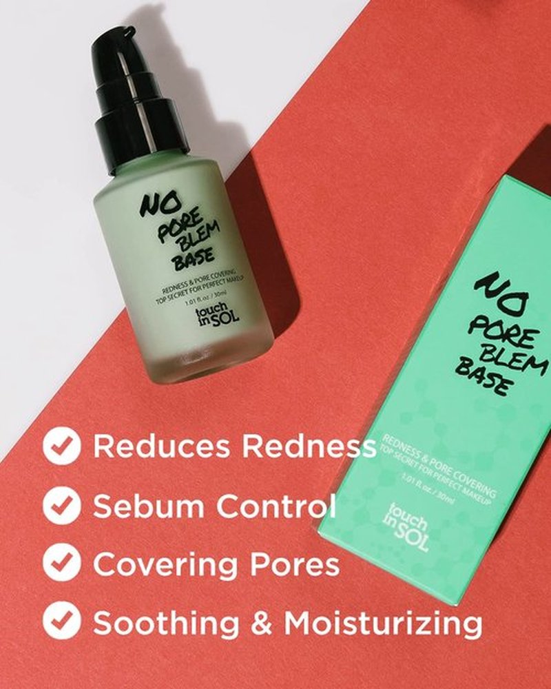 Touch In Sol Redness Correcting Primer - Pore Minimizing Green Toned Base - 1.01 fl. oz. for Rosacea & Redness