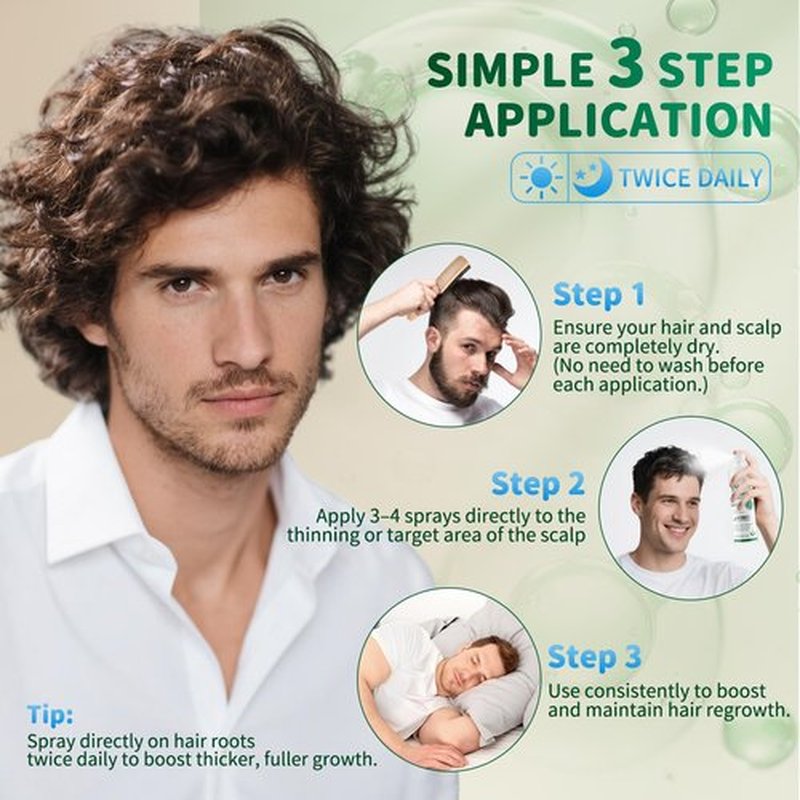5% Minoxidil Spray for Hair Growth, 4 Pack (8.12oz), For Men & Women – Extra Strength Hair Regrowth Treatment with Biotin & Castor Oil, Supports Thicker Fuller Hair & Beard, Non-Greasy 4-Month Supply