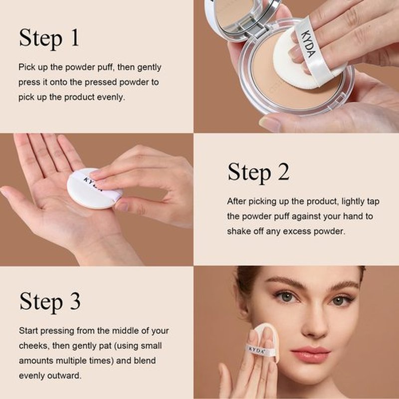 Freeorr 4-in-1 Mineral Pressed Powder, SPF 35 Powder Foundation with Concealer and Finishing, Matte Weightless Buildable Foundation, Light to Medium Coverage, 06 Natural Beige