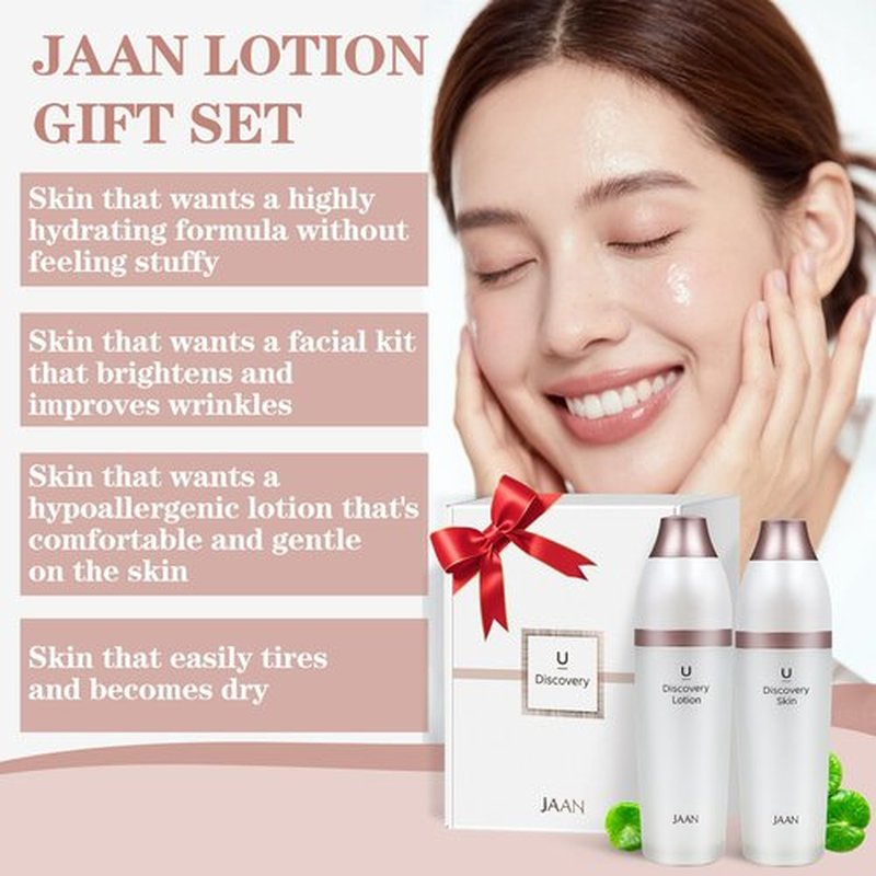 JAAN Korean Skin Care Set for Face, Anti-Aging Facial Moisturizer Lotion and Toner, Deep Hydrating for Face, K Beauty Facial Set, Christmas Gift Set for Women, Korean Skin Care, 4.5 FLOZ*2