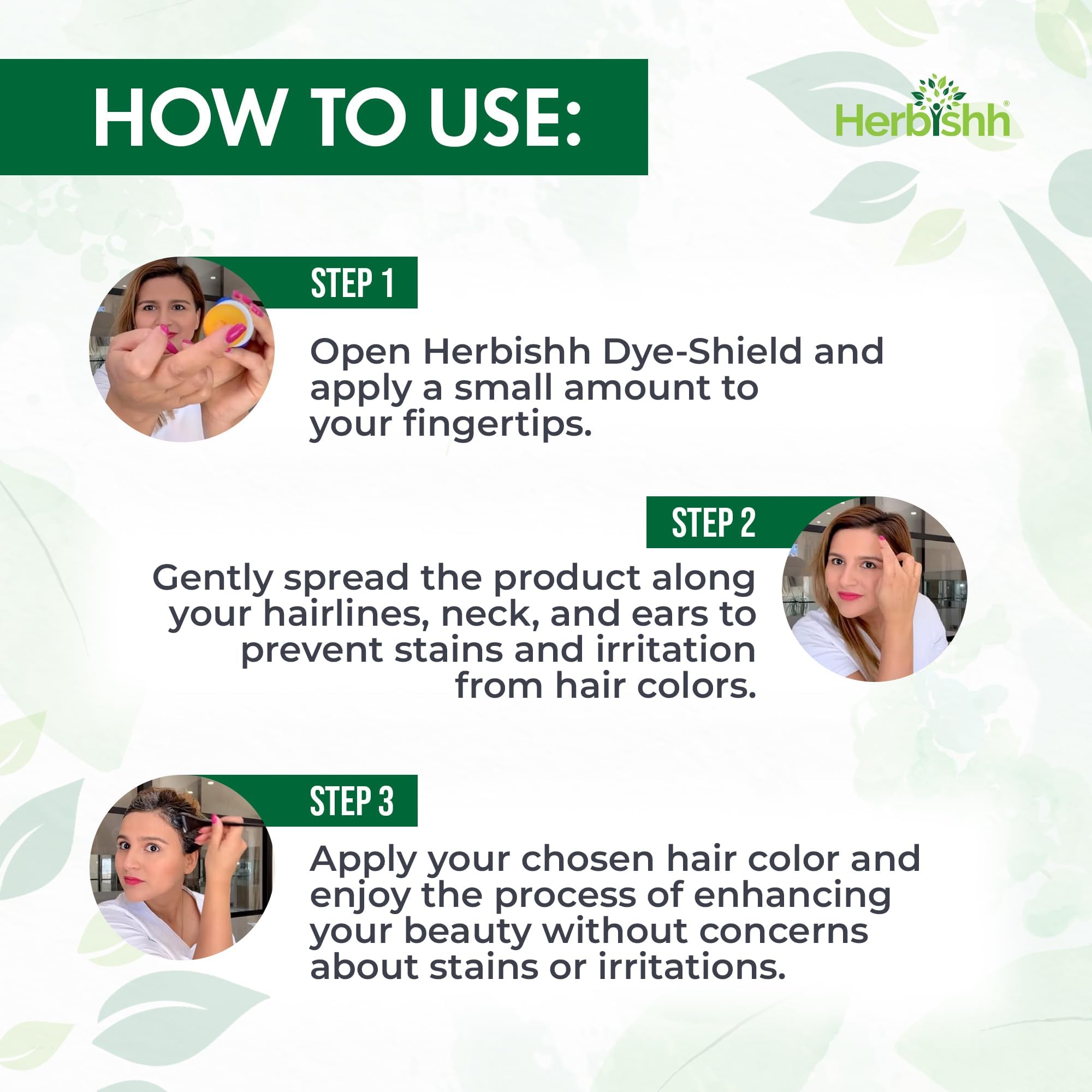 Herbishh Hair Color Stain Protector – Dye Shield or Defender for Skin – Skin Protecting Barrier Cream – Natural Coloring Protectant – Gentle & Moisturizing Staining Guard