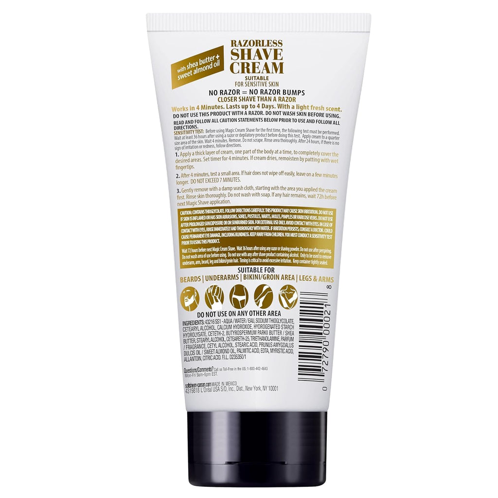 Magic Shave Razorless Cream Shave, Bald Head Smooth Head Maintenance, Light Fresh Scent 6 oz (170 g) by AB