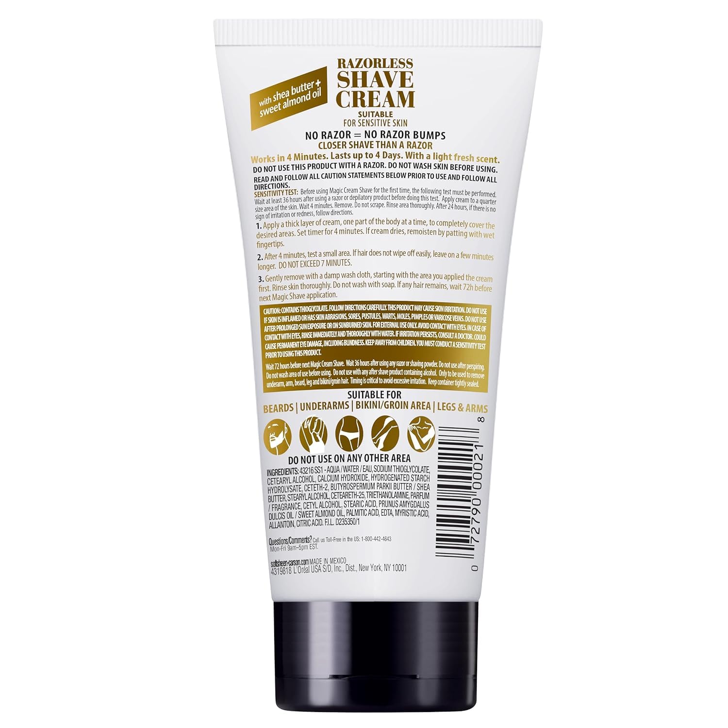 Magic Shave Razorless Cream Shave, Bald Head Smooth Head Maintenance, Light Fresh Scent 6 oz (170 g) by AB