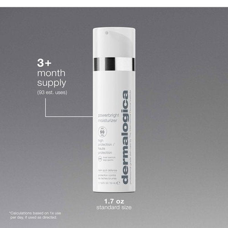 Dermalogica Powerbright Moisturizer SPF 50 - Facial Sunscreen with Niacinamide & Hyaluronic Acid | 1.7 Fl Oz