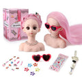 Anstar Mannequin Head with Hair, Doll Head for Hair Styling Training Head Manikin Practice Cosmetology Styling Hairdressing Training Braiding Heads with Clamp Holder (Pink)
