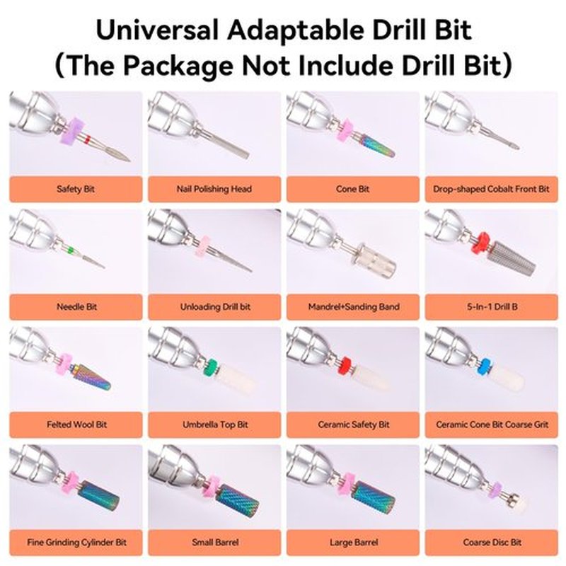 Makartt Nail Drill Handpiece for Up200 Machine:Professional Electric File Remove Gel Polish Poly Nail Gel Black B-05 Removing for Removing Acrylic Nail Polish Acrylic Nail Tools Black