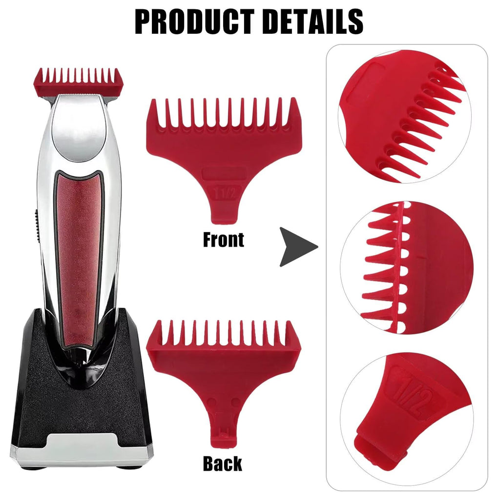INGQI Set of 3 for T Wide Trimmer Guides Replacement for W-a-h-l #3792 – Fit for the 5 Star Detailer #2215 T Wide Blade - Red