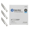 BodyMed Dermaplaning Blades #10 in Stainless Steel, 100 PCS - Disposable, Individually wrapped, Sterile Scalpel Blades for Estheticians, Facial Exfoliation, Hair Removal, Skin Care, Surgical &