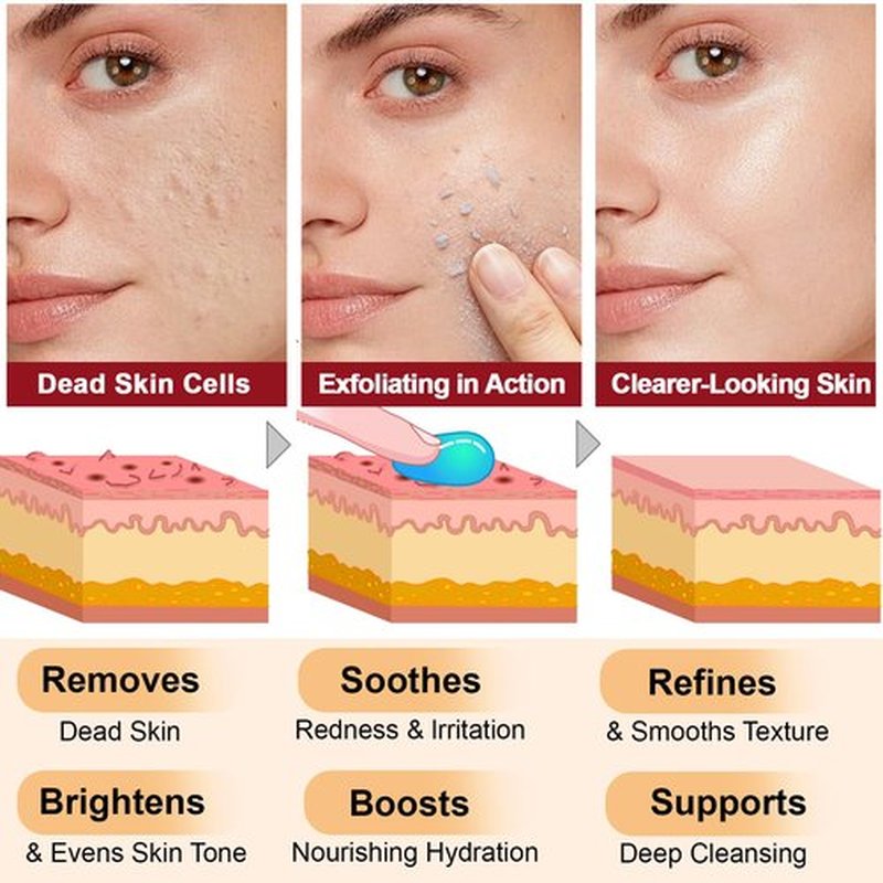 Black Rice Exfoliant+Rice Ampoule Exfoliant,Exfoliating Face Scrub & Body Scrub Dead Skin Cells Blackheads Remover For All Skin Types Korean Skin Care 100ml