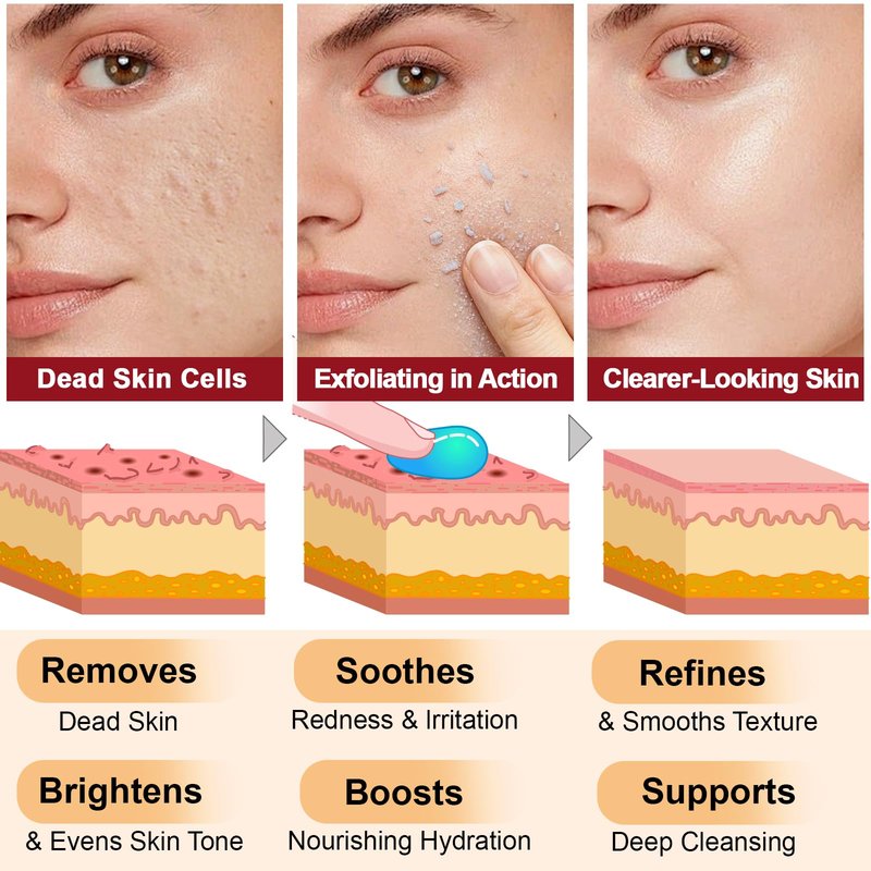 Peel Shot Glow Rice Peeling Ampoule,Gentle Black & White Rice Exfoliating Face Serum for Face & Body, Shrink Pores & Deeply Hydrating For All Skin Types