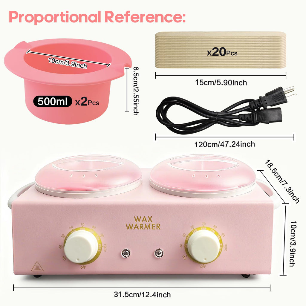 Wax Warmer for Hair Removal, Double Wax Pot