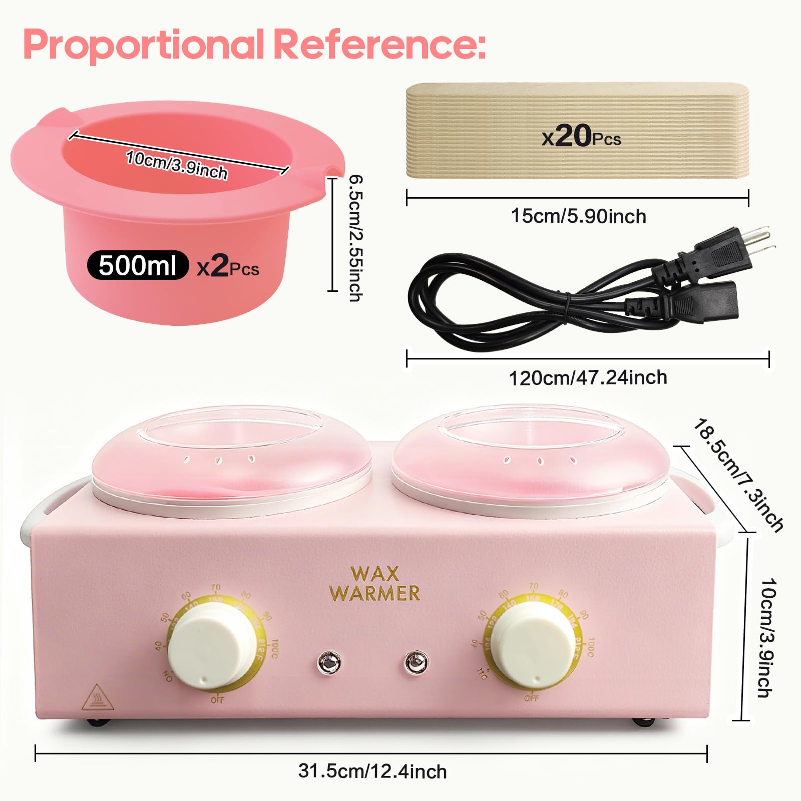 Wax Warmer for Hair Removal, Double Wax Pot
