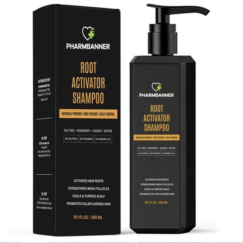 Root Activator Shampoo for Men: Hair Growth Shampoo for Thinning Hair, Hair Loss & Scalp Health – Natural Herbal Formula with Cooling Sensation – Sulfate-Free