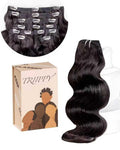 TRIIPPY Raw Cambodian Hair Clip in Hair Extensions,Triple Lifespan than Regular Virgin Hair,Keep Texture And Smooth after Long Time Used,100% Raw Hair Body Wave 18 Inch 8-pcs 120g Nature Black