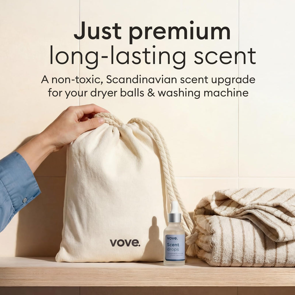 Vove Signature Scent Drops, Magnolia Bergamot Cedar - Laundry Fragrance Oil with Glass Dropper, Scent Booster, Pairs with Dryer Balls, Hypoallergenic, Biodegradable Musk, FSC-Certified Packaging