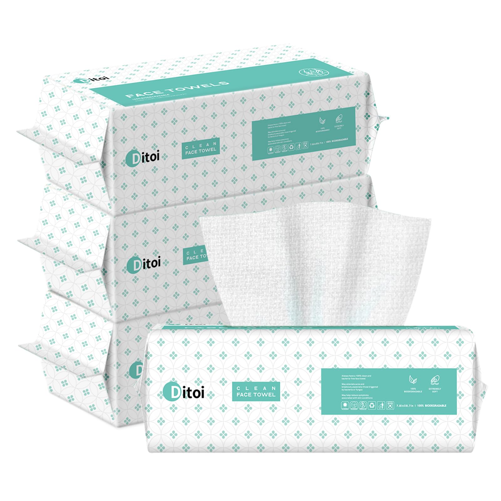 Ditoi Disposable Face Towels,Ultra Soft &Thick Facial Cloths for Makeup Removal, Skincare & Daily Cleansing,Nursing 240 Count