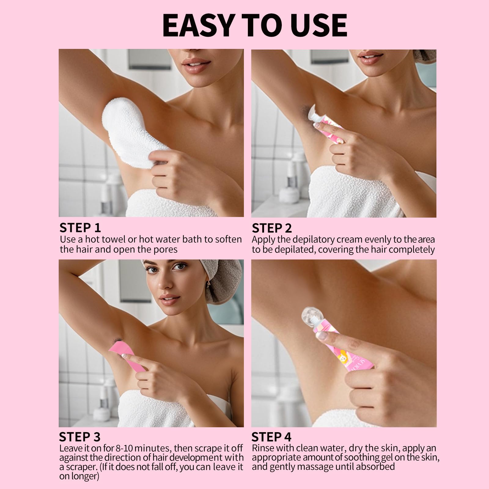 Gowwim Hair Removal Cream for Women, Body Hair Remover Cream with Aloe Vera & Vitamin E, Gentle Depilatory Cream for Sensitive Skin, Bikini Legs Face, 2-in-1 Hair Removal + Moisturizing - 2.71 Fl Oz