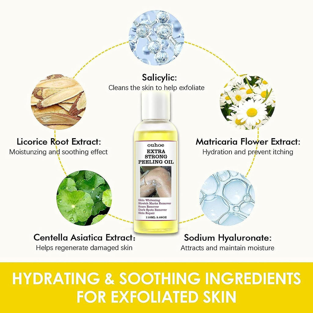Generic Extra Strong Yellow Peeling Oil for Dark Skin - Exfoliating Solution for Body, Hand, Feet and Face - All Skin Types (110ML/3.88 Fl Oz)