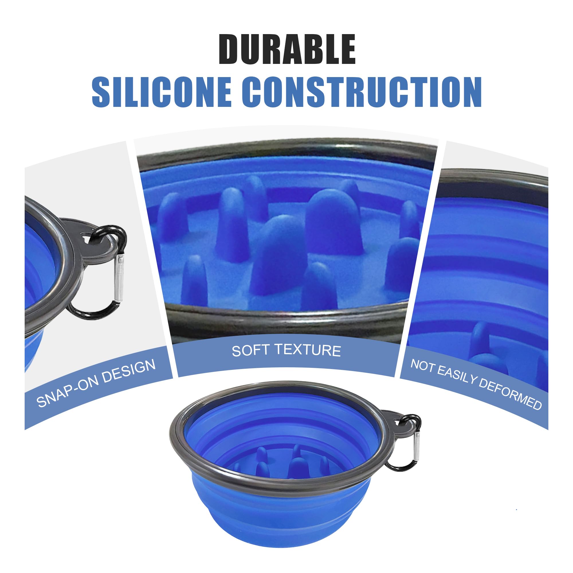 Ezcora Foldable Silicone Shaving Bowl with Carabiner, Portable Shave Mug for Men, Quick-Lather Shaving Cream & Soap Bowl, Lightweight Collapsible Design with Non-Slip Base