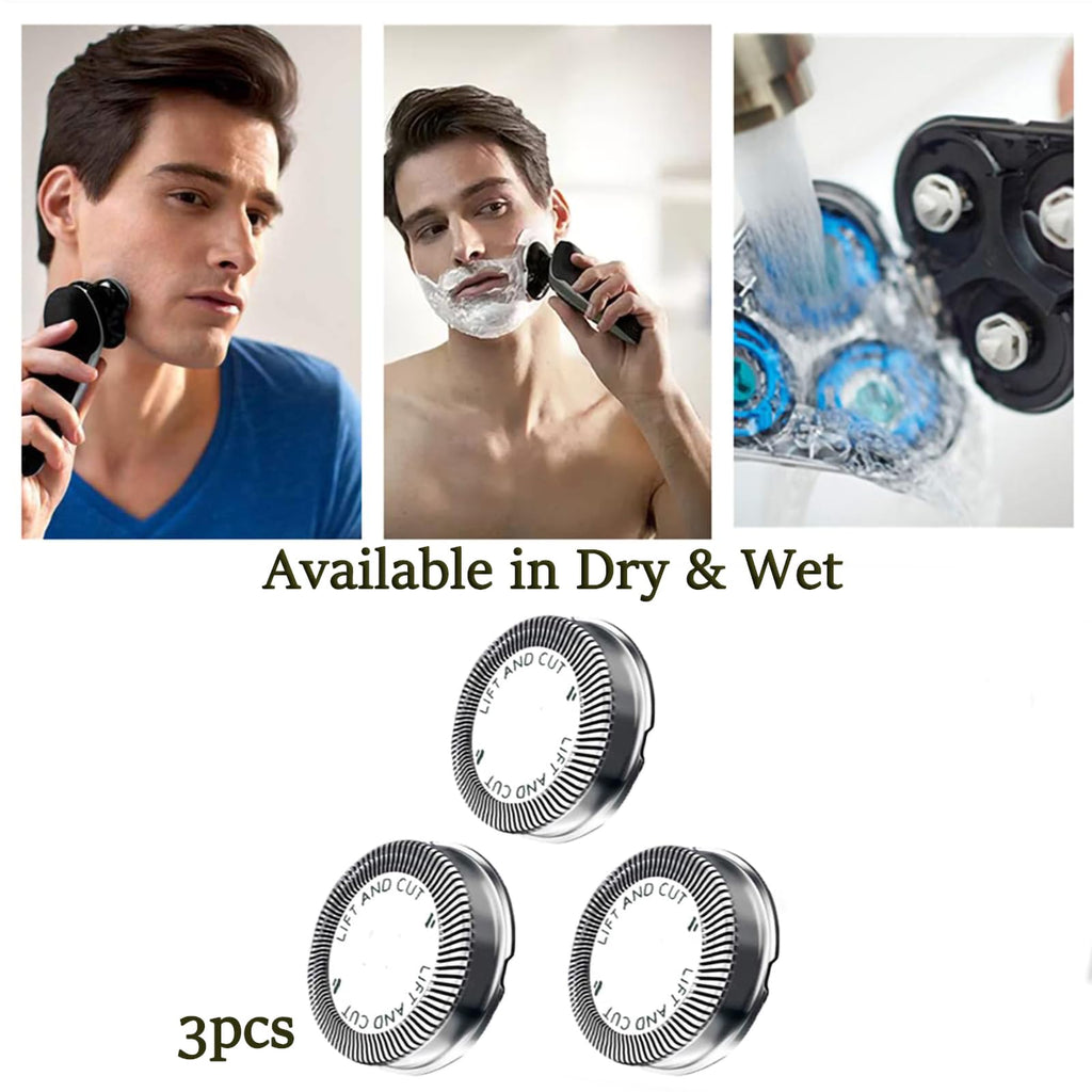 6PCS HQ56 Compatible with Steel Replacement Heads for Philips Norelco Razor fits for HQ6940 HQ6868 HQ6970 (3-Pack)