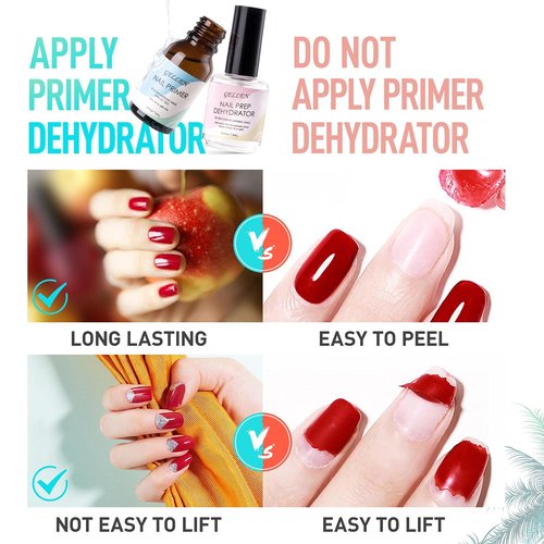 Gellen Gel Nail Extension Nail Kit, Square Acrylic Tips, Gel Top Coat, Nail Primer and Dehydrator, X Nail Kit with Everything for Nail Art Manicure