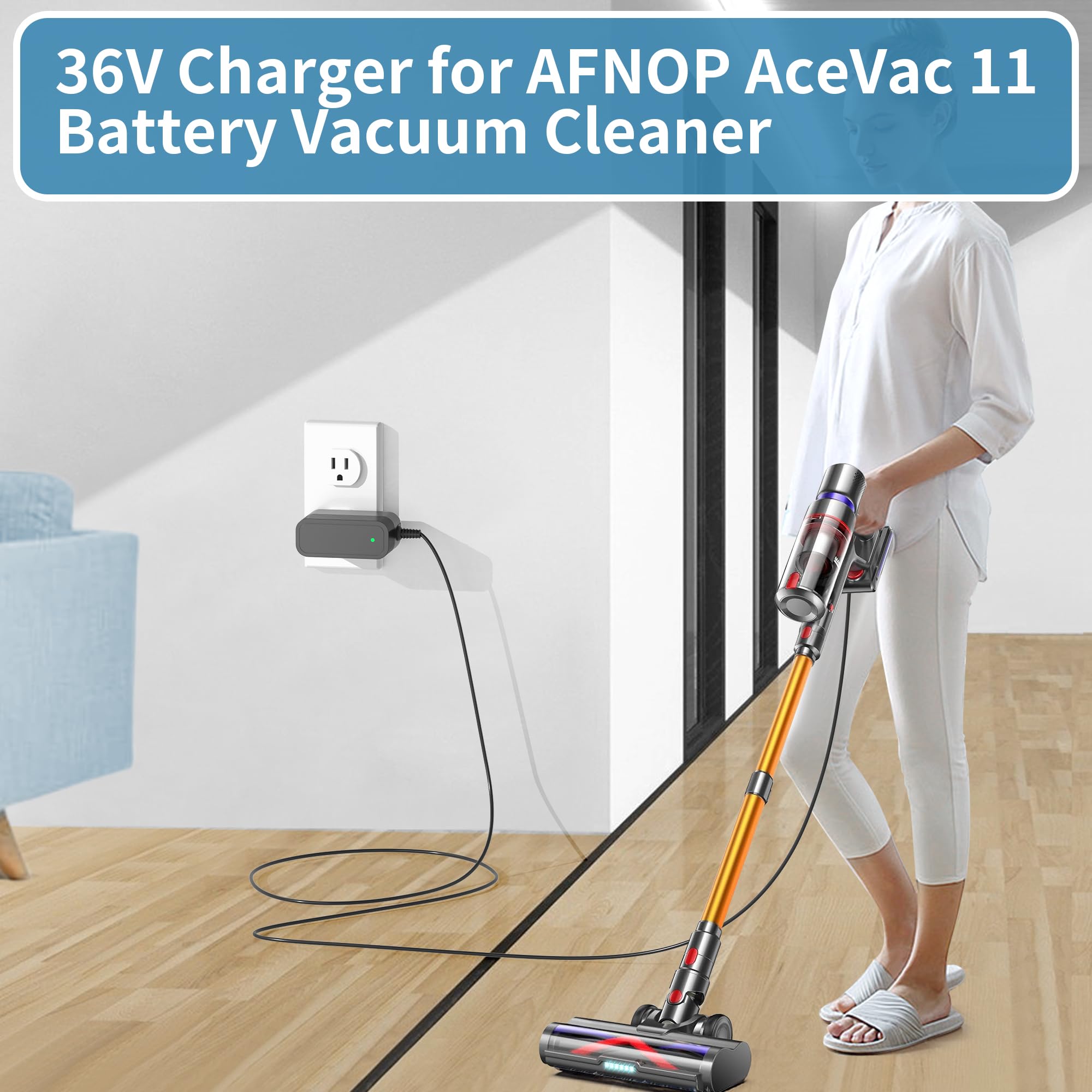36V Charger for AFNOP 29.6V Battery Vacuum Cleaer, Replacement Adapter Compatible with AFNOP AceVac 11, NADALY V28,550W 45Kpa Vacuum Cleaner Power Supply