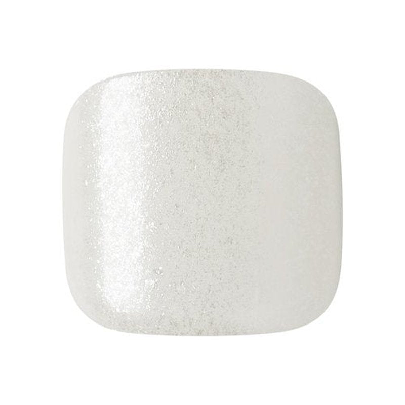 KISS Impress Color No Glue Pedi 30 Pcs Press on Toenails, White Glitter Stick on Extension False Nails for Toes, Peel & Press Easy Apply, Hassle-Free Removal, Includes Manicure Stick, Prep Pad & File