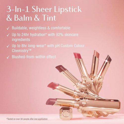 Charlotte Tilbury Pillow Talk Lip Tint - Long-Lasting Sheer Balm for Hydrated, Plumper Lips