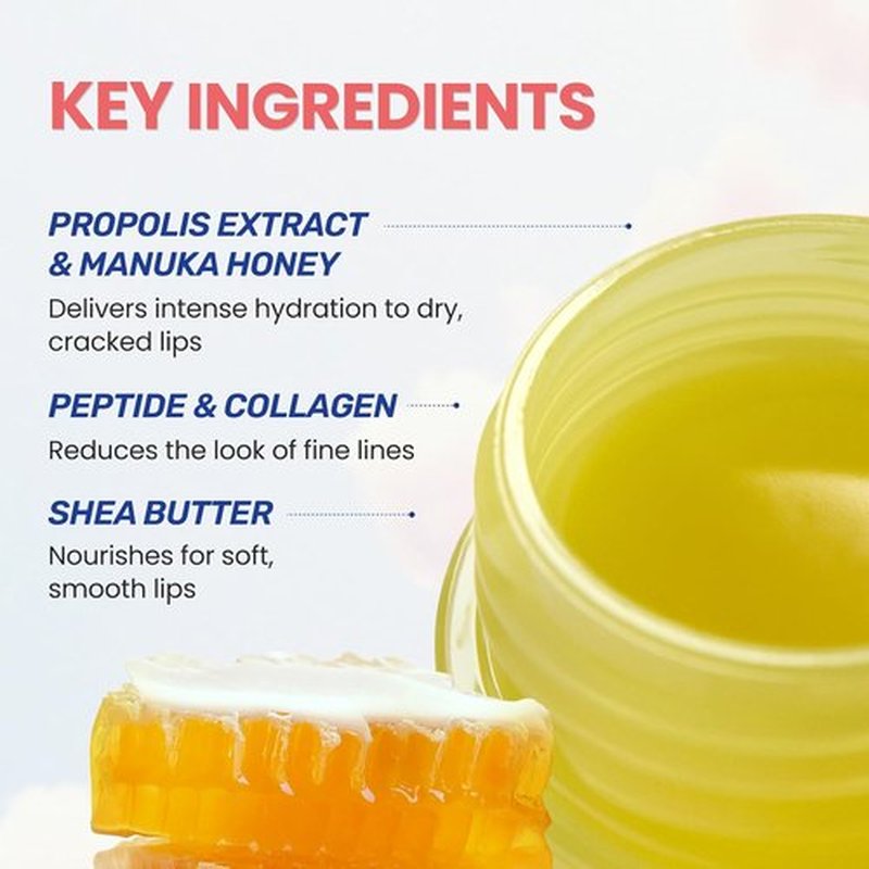 CNP Honey Lip Butter Mini Set - Hydrating Propolis Lip Balm & Mask | Travel-Size (4 Flavors) for 12hrs Moisture