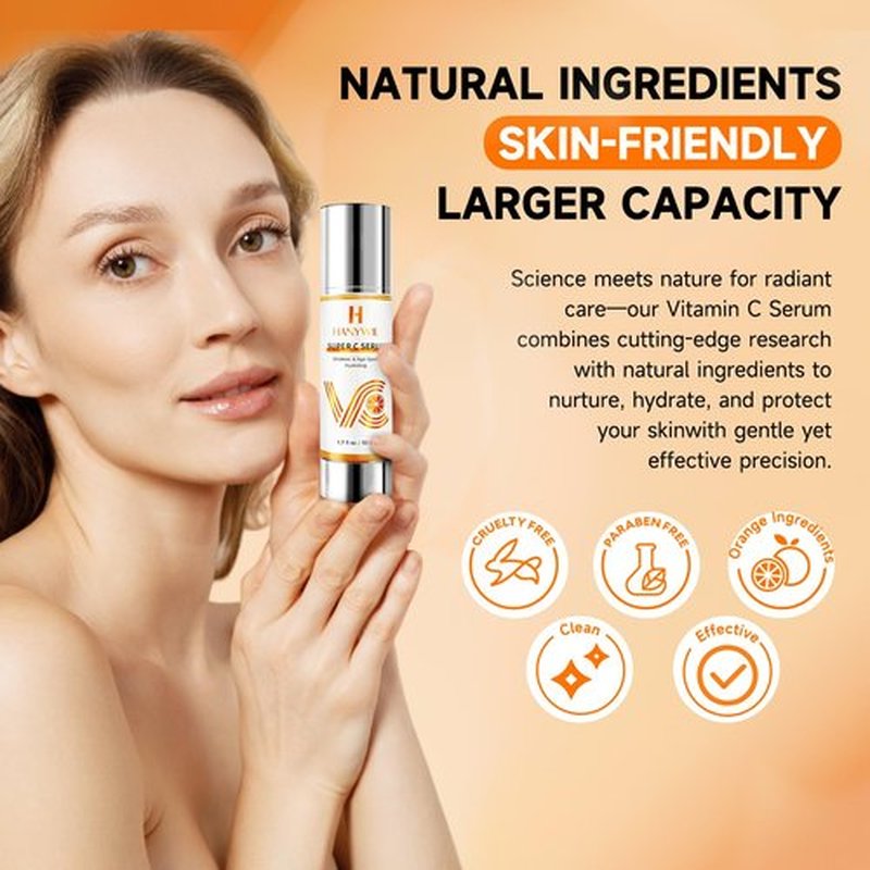 HANYWIL Vitamin C Serum for Mature Skin, 20% Vitamin C Face Serum with Hyaluronic Acid, Dark Spot Remover, Hydrating Skincare for Wrinkle Reduction, Lifting & Firming - 1.7 fl oz