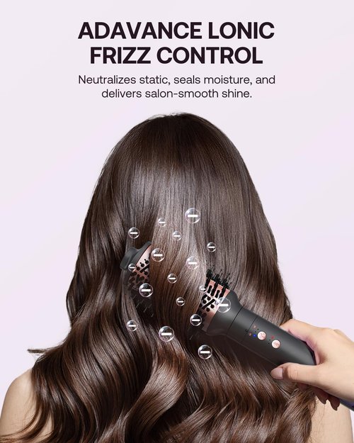 5-in-1 Hot Air Styler Wrap, High-Speed Hair Dryer Brush Blow Dryer with 2 Auto Wrap Curlers for Curling, Straightening, Volumizing, Fast Drying & Frizz-Free Styling for All Hair Types
