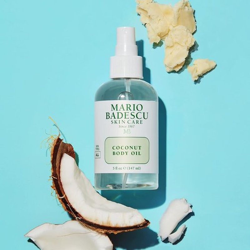 Mario Badescu Coconut Body Oil - Lightweight Hydrating Skin Care with Coconut Oil & Shea Butter | Ideal for Post-Shower Massage