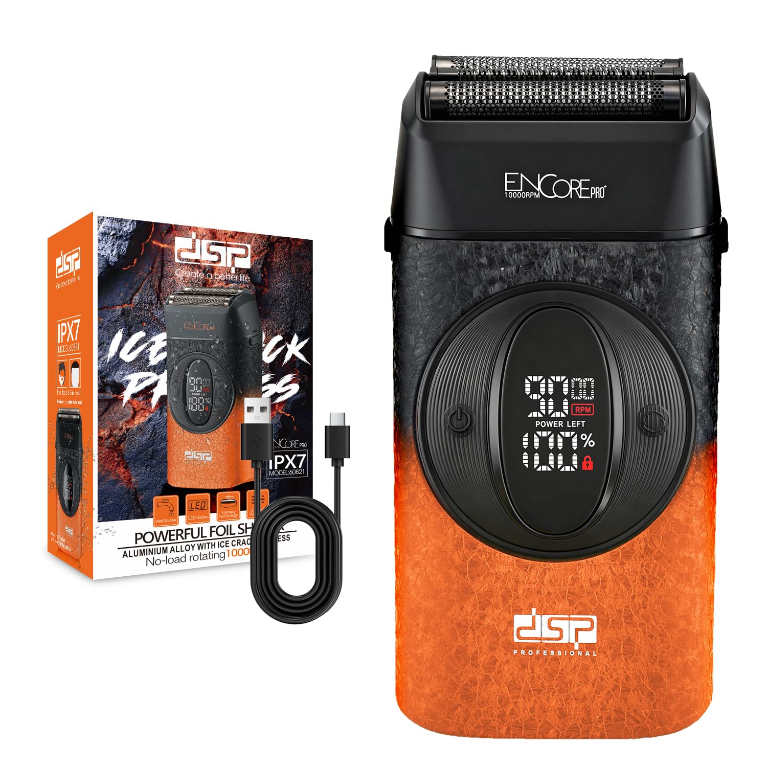 DSP Foil Shaver for Men, Cordless Rechargeable, Bald Head Trimmer