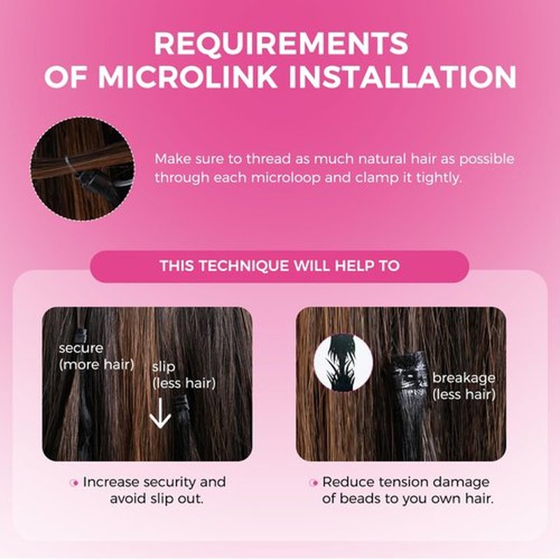 Lashey Micro Link Hair Extensions Human Hair Natural Black 18 Inch Kinky Straight Micro Beads 50g 50s Micro Loop Micro Ring Human Hair Invisible for Women