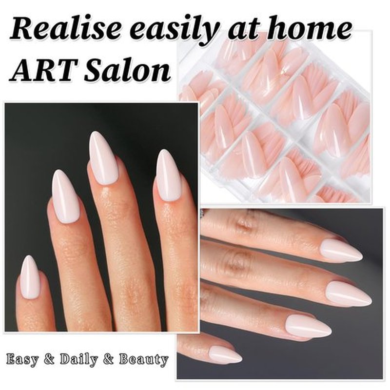 Lifextol 240PC Nude Almond Press on Nails, Medium Fake Nails Press ons, False Acrylic Nails with Glue&Adhesive Tabs