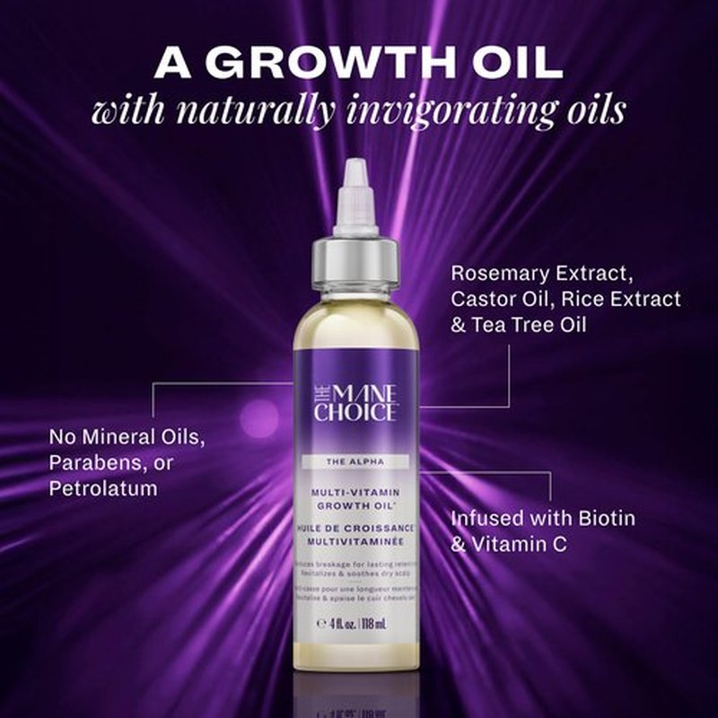 The Mane Choice Alpha Multi-Vitamin Scalp Nourishing Hair Growth Oil, Helps Stimulate, Revitalize & Soothe, Scalp Oil with Biotin, & Vitamin C, 4 oz, Pack of 2