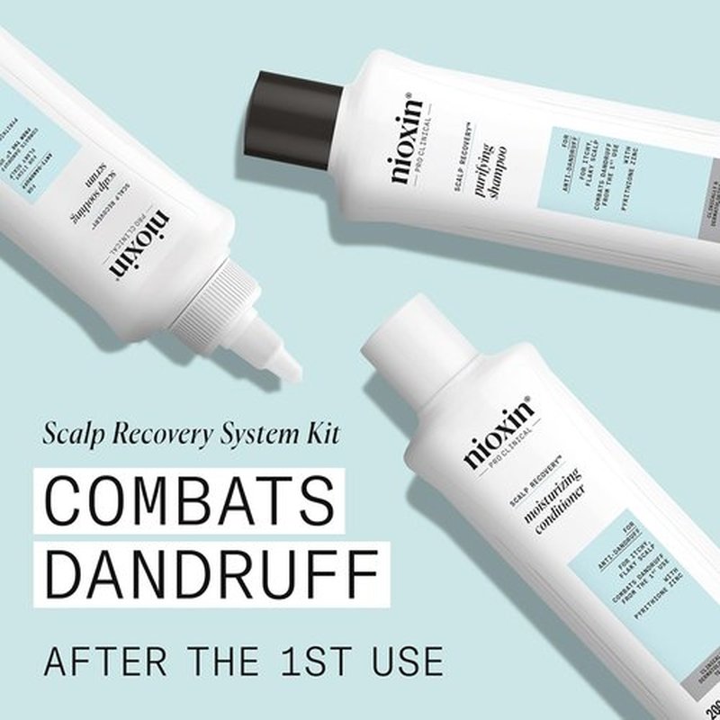 Nioxin Scalp Recovery Anti-Dandruff System Kit - Relieves Itchy & Flaky Scalp | Trial Size