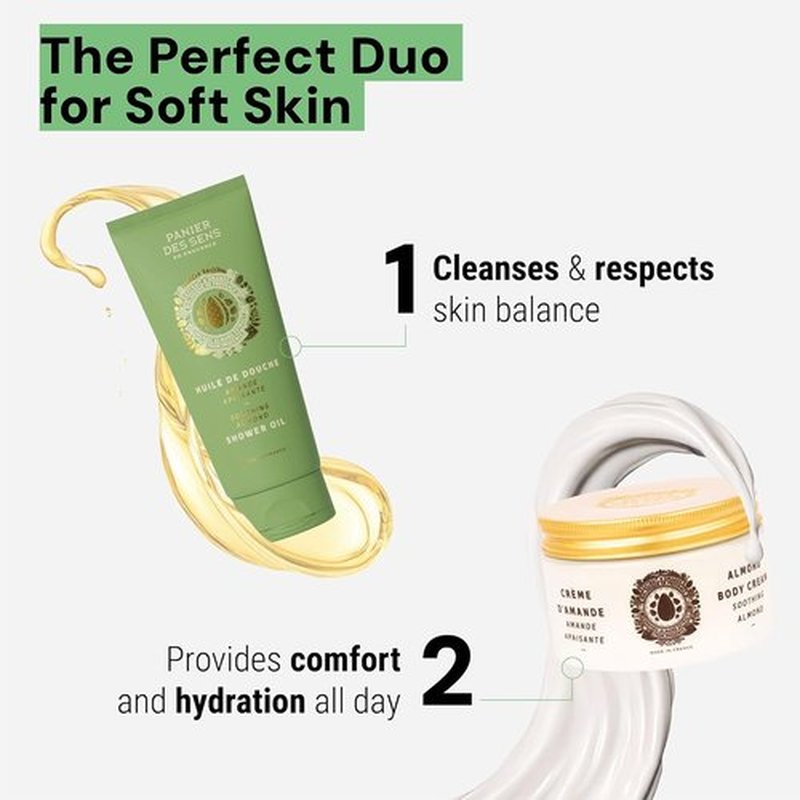 Panier des Sens - Almond Moisturizing Body Wash | Gentle Shower Gel for Normal & Sensitive Skin - 6.8 Fl Oz