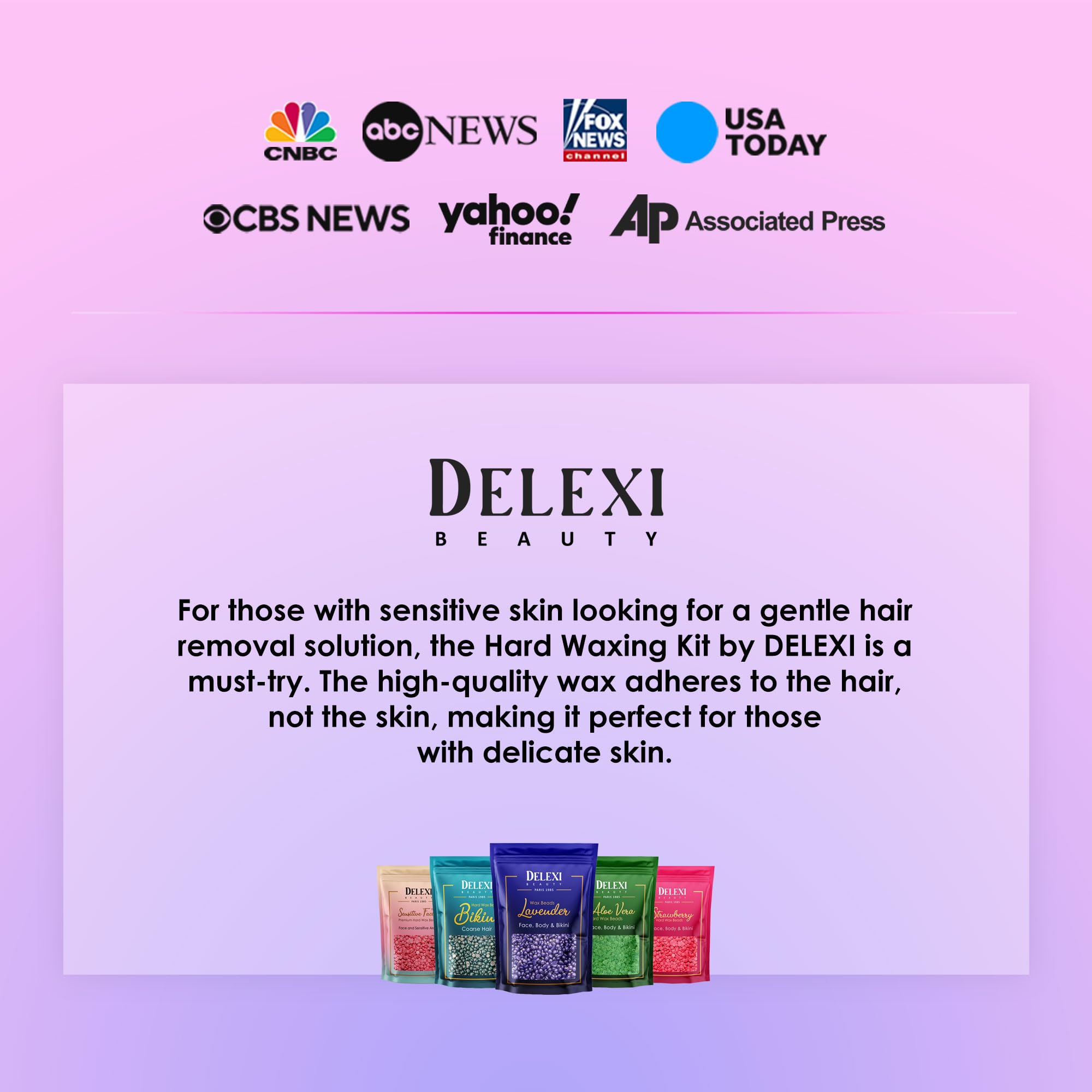 DELEXI Premium Waxing Kit for Women & Men – Painless Hard Wax Beads for Coarse Hair, Smart-Heat Wax Warmer (No Burns), 41-Piece Set for Brazilian, Bikini & Face – Resultados de Salón en Casa