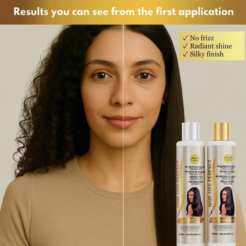Mania de Alisar Kit Brazilian Hair Straightening Organic - Residue-Removing Shampoo and 300ml (10 oz) Hair Straightener (Pack of 2)