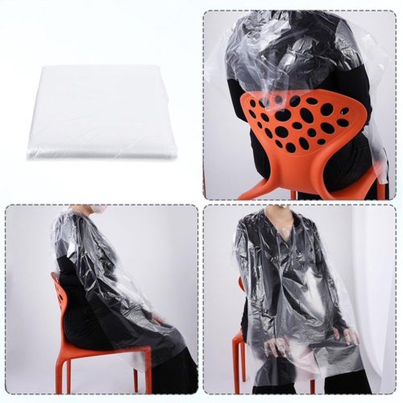 100 Pcs Disposable Capes Hair Salon 51 x 36 Inch Hair Cutting Cape Plastic Barber Cape for Hairs Stylist Disposable Barbershop Capes Waterproof Shampoo Apron for Barbers,Beauty Salon,Hairs Dye,Perming