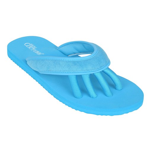 Pedi Couture Pedicure Sandals with Built In Toe Separators for Women - Comfortable Spa Style Flip Flops for Home, Salon, Yoga & Gym Use - Ideal for Nail Drying & Foot Wellness, (Turquoise-Large)