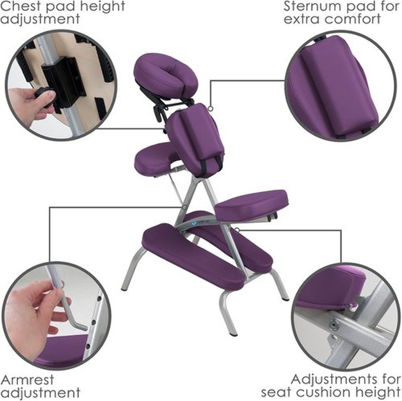 Earthlite Portable Massage Chair Package Vortex - Lightweight, Compact Design with Carry Case & Sternum Pad (15 lbs)