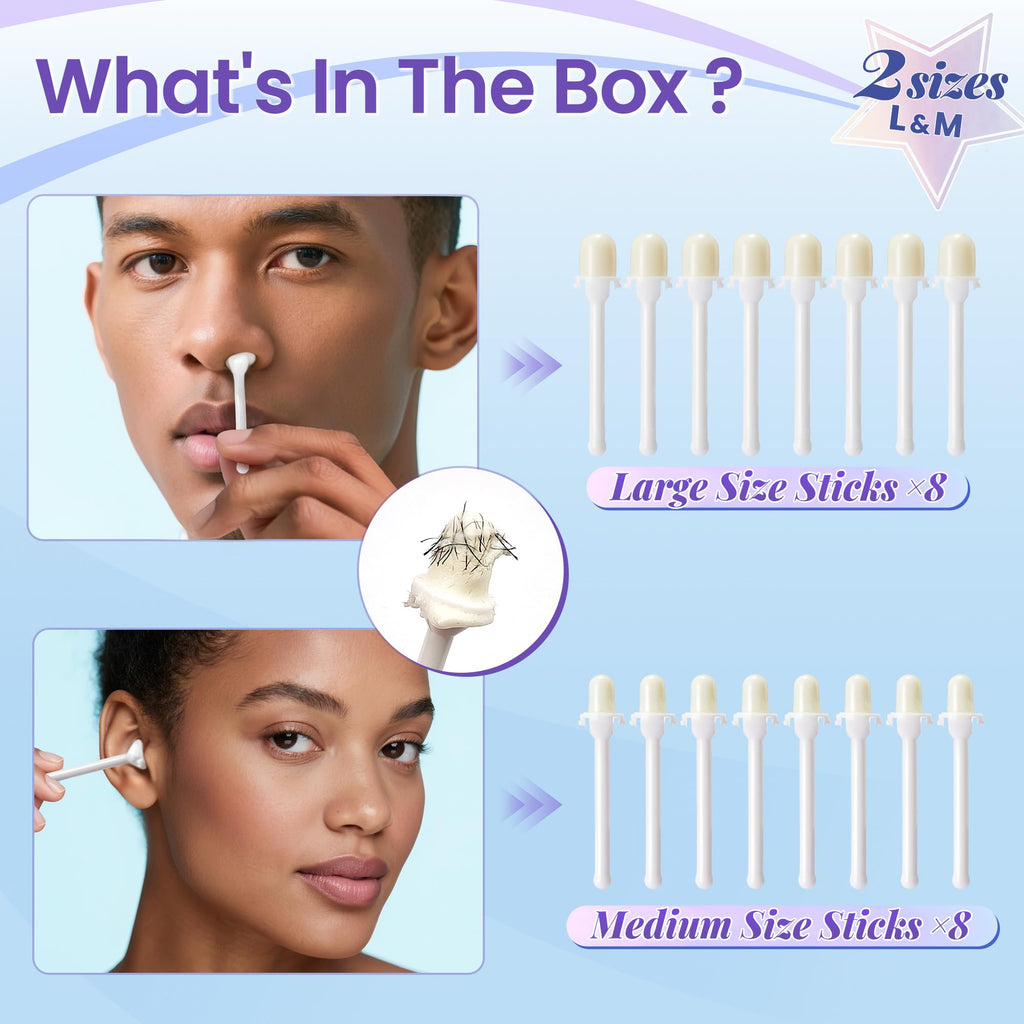LAWINK Pre-Coated Nose Wax Sticks for Men & Women, 16 Pcs