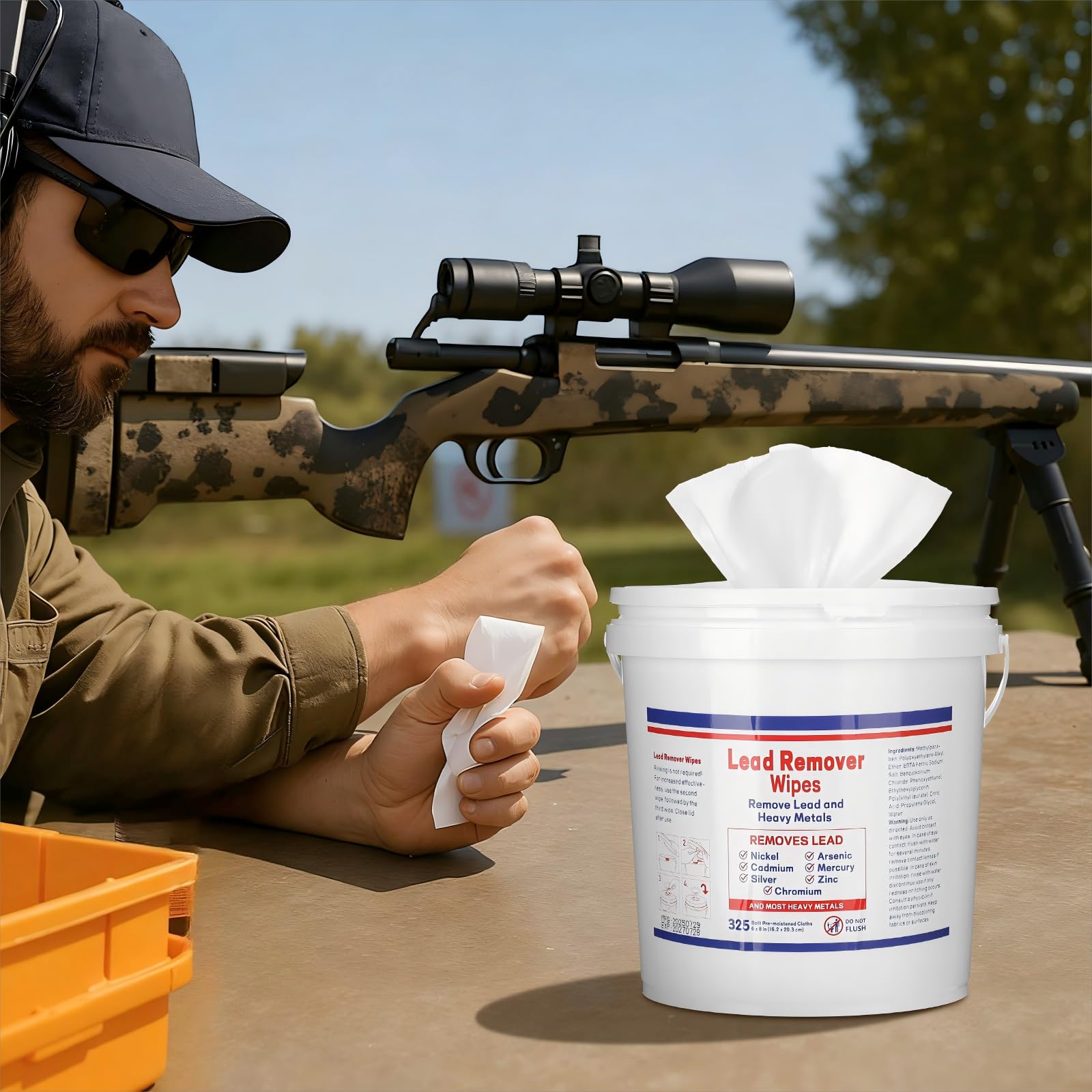 Dansib 325 Count Lead Removal Wipes for Shooting Disposable Hand & Surface Cleaning Wipes for Removing Lead, Dust, Oil & Grime
