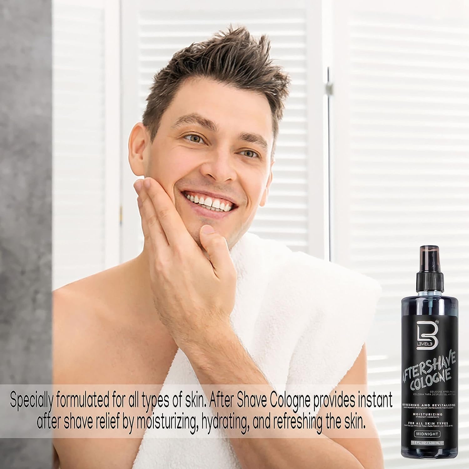 L3 Level 3 After Shave Spray Cologne - Softens Skin - Refreshes and Relieves Face and Skin - Moisturizing Formula Level Three After Shaving (Rose - Small)