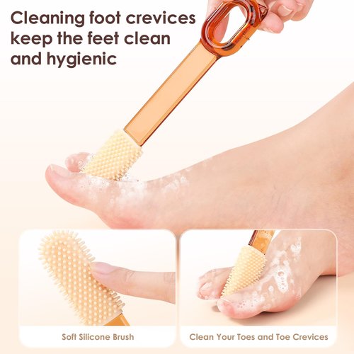 Foot Callus Remover, Foot File Callus Remover for Feet, Double Sided Foot Scrubber with Soft Silicone Brush (Yellow)