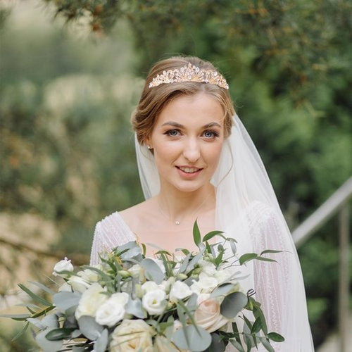 2 Pieces Gold Tiara Crown for Women Wedding Tiaras for Bride Princess Crowns and Tiaras for Girl Rhinestone Crowns for Birthday Halloween Cosplay Christmas Party Prom Gifts